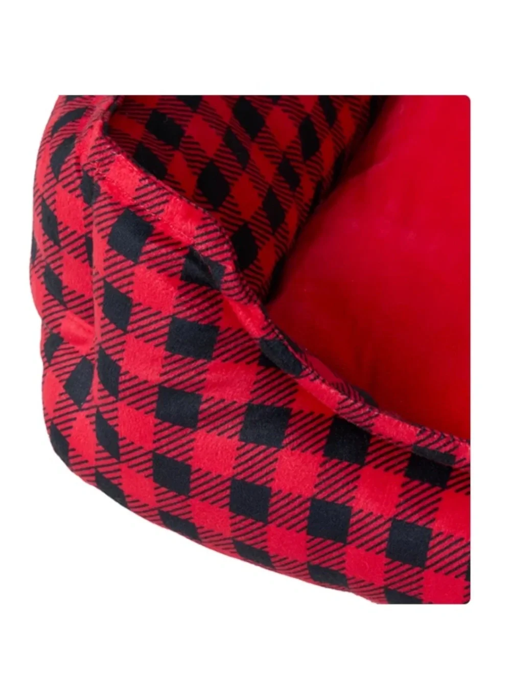 buffalo check Cuddler Small Dog or Cat Bed, Red/Black 19
